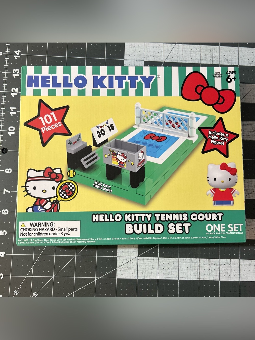 Sanrio Hello Kitty Tennis Court Build Set 101 Pieces Toy w/ Mini Figure NEW NIB